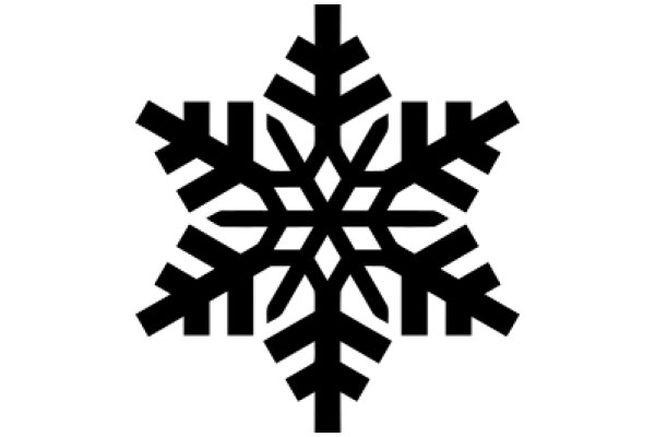 Stylized Black Snowflake Design