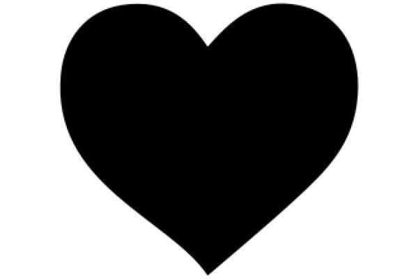 A Solid Black Heart on a White Background