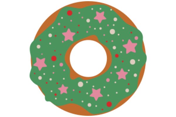 Colorful Donut with Stars and Pink Frosting