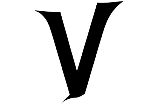 Stylized Black Letter 'V' on a White Background