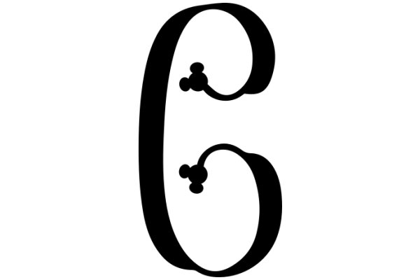 Stylized Letter 'C' with Flower Designs