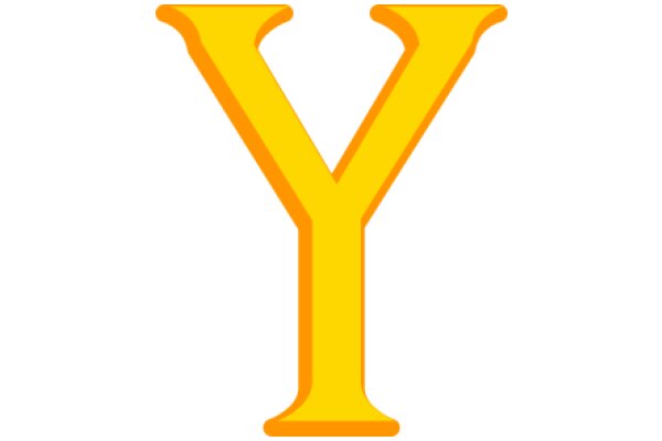 Vibrant Yellow Letter 'Y' on a White Background