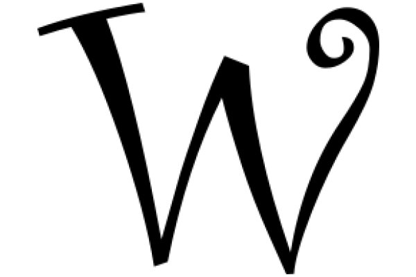 Stylized Letter 'W' with a Swirl Design