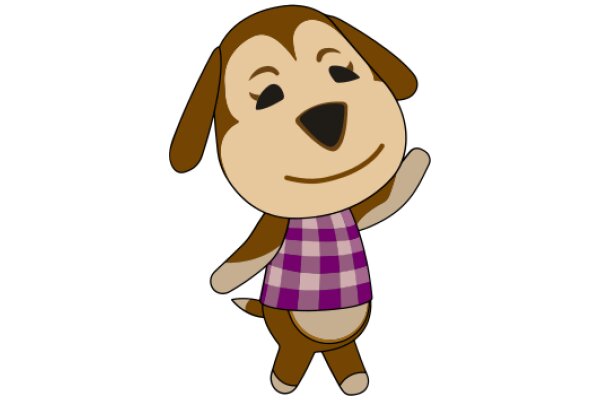 A Cute Cartoon Dog in a Purple Shirt