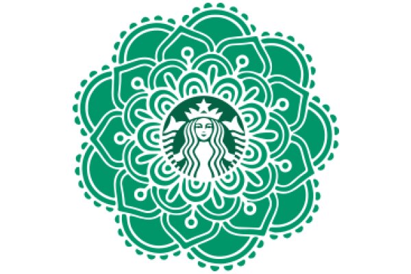 Stylized Starbucks Logo with Floral Patterns