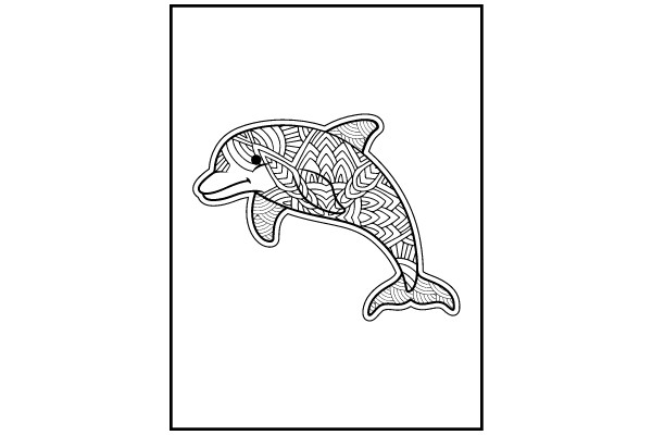 Stylized Line Drawing of a Dolphin