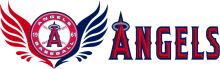 Angels Baseball Logo with Red and Blue Wings