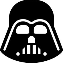 Black and White Icon of Darth Vader's Helmet