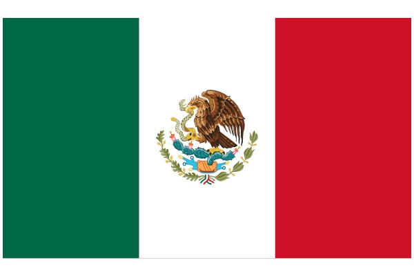 Vibrant Mexican Flag with Eagle Emblem