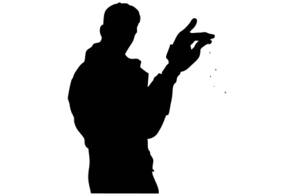 Silhouette of a Person Pointing at Something