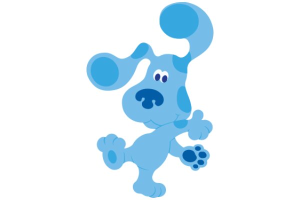 A Friendly Blue Cartoon Dog