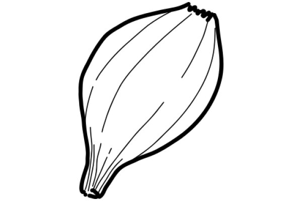 A Simple Line Drawing of a Fruit