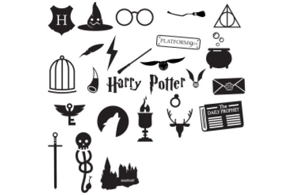 A Collection of Iconic Harry Potter Symbols and Items