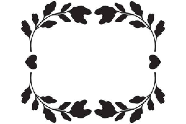 Elegant Black Silhouette of a Floral Wreath