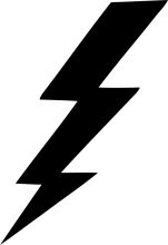 Stylized Black and White Lightning Bolt Icon