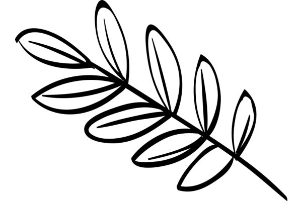 Stylized Black Leaf Design