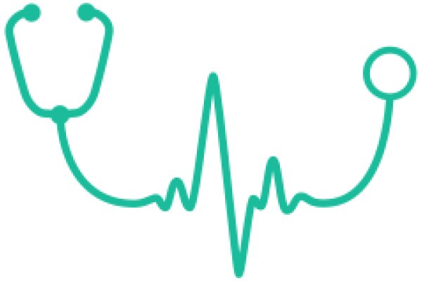 Simplified Medical Icon: A Green EKG and Stethoscope