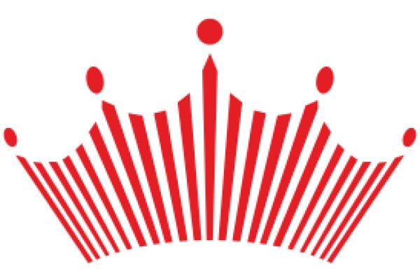 Vivid Red Crown with Stripes and Balls