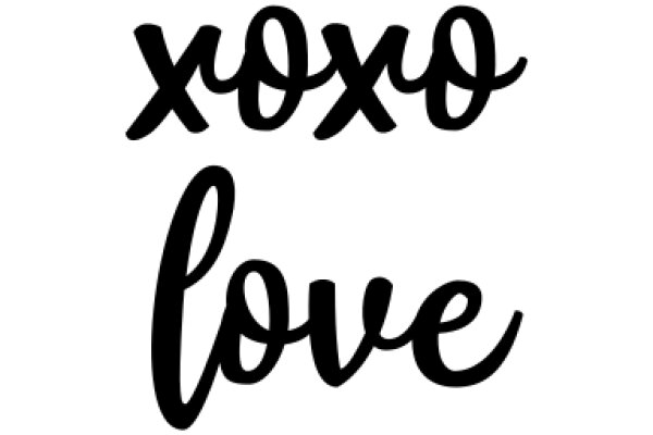 Handwritten 'XOXO' and 'Love' in Black Ink on White Background