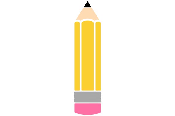 A Stylized Illustration of a Yellow Pencil with a Pink Eraser