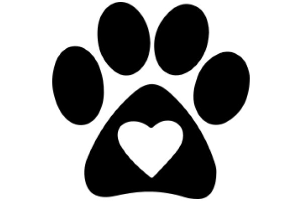 Paw Print with Heart Design