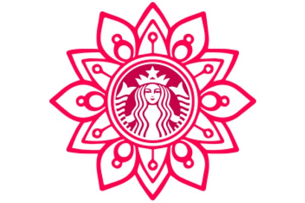 Stylized Starbucks Logo with Floral Design