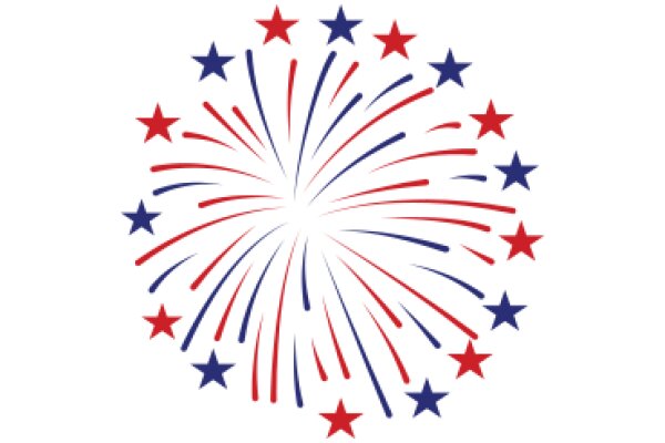 Celebratory Fireworks with Stars and Stripes Design