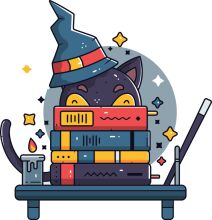 A Whimsical Scene of a Cat Sorcerer's Study