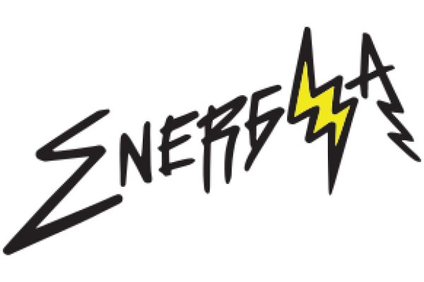 Stylized Logo of the Word 'Energa' with a Lightning Bolt Design