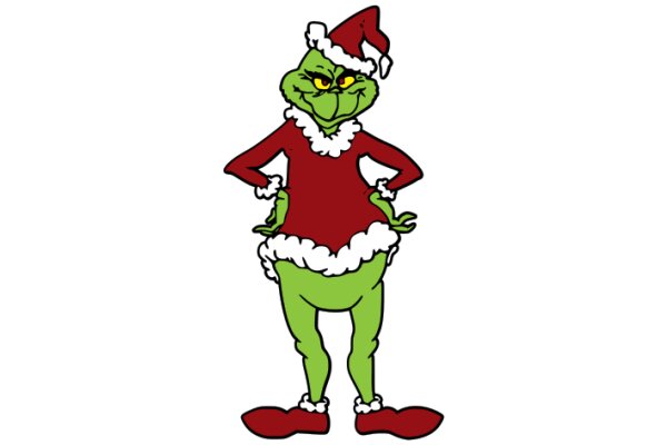 The Grinch's Festive Transformation: A Christmas-Inspired Cartoon Character