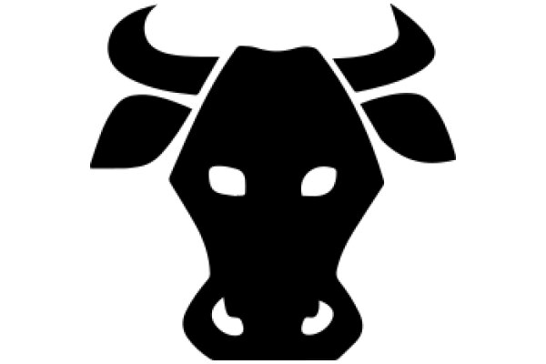 Stylized Bull Icon with Horns and Leaves