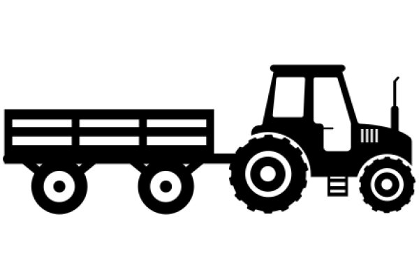 A Simplistic Illustration of a Tractor Pulling a Flatbed Trailer