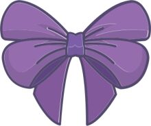 Stylish Purple Bow with Ribbon Tail