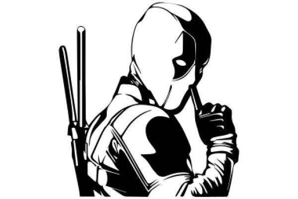 The Silent Guardian: A Illustration of Deadpool