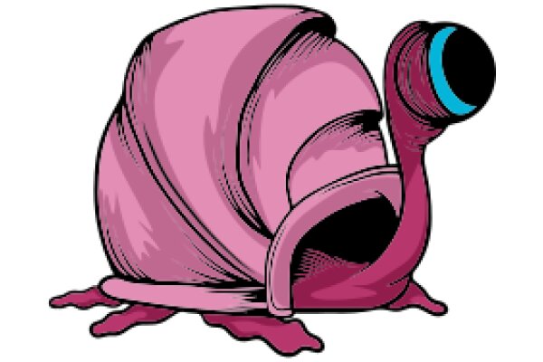 Whimsical Pink Snail with a Blue Eye