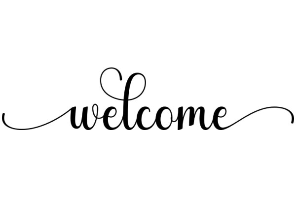 Welcome Sign with a Stylish Curly Design