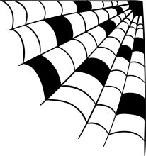 Black and White Illustration of a Spider's Web