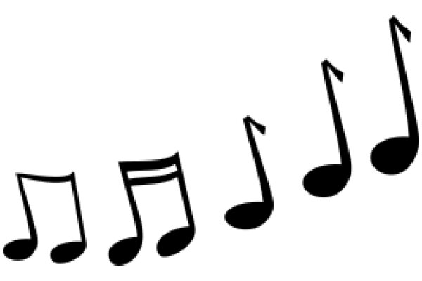 A Line of Musical Notes on a White Background