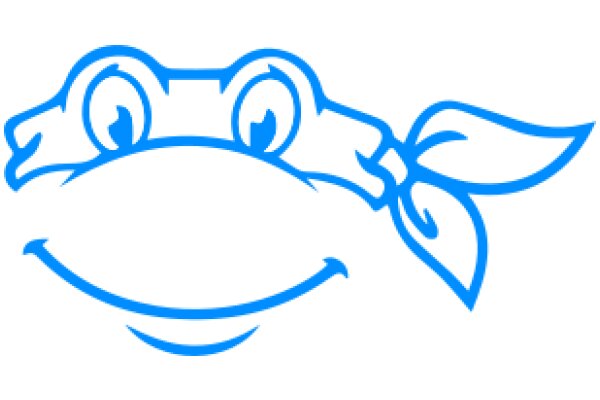 Smiling Blue Cartoon Frog with Bowtie