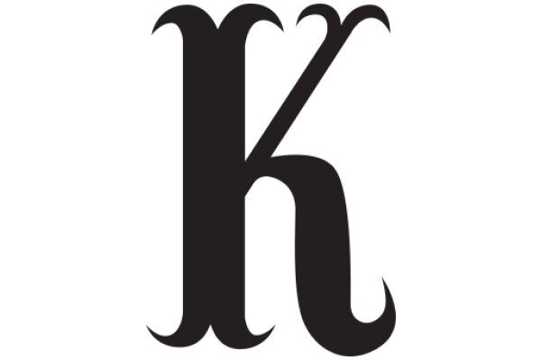 Stylized Black Letter 'K' on a White Background