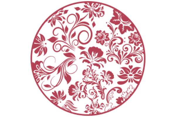 Elegant Floral Pattern in Red and White