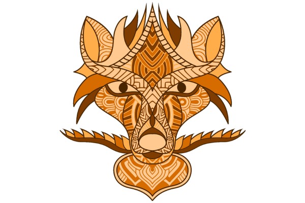 Stylized Animal Mask with Intricate Patterns