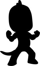 A Silhouette of a Cartoon Character with a Muscular Build