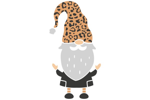 Whimsical Character: A Leopard-Printed Wizard's Hat and Robe