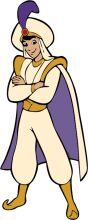 A Cartoon Character in a Costume, Standing Against a White Background.