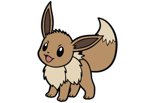 Adorable Cartoon Eevee with a Big Smile