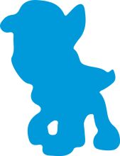 A Blue Silhouette of a Cartoon Character