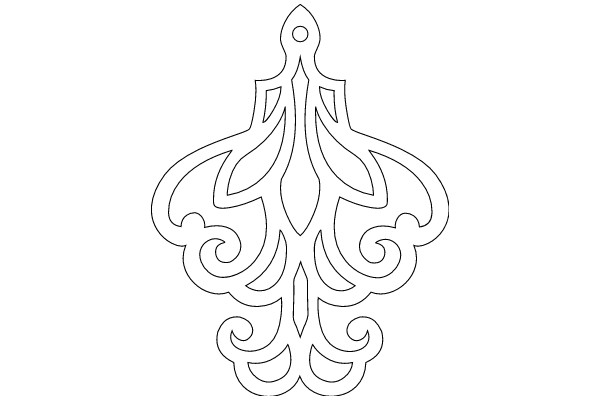 Stylized Artwork: A White Line Drawing of a Floral Pattern