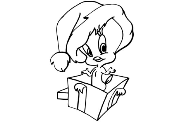 A Whimsical Scene: A Cartoon Character in a Box