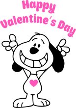 Celebrating Valentine's Day with a Smiling Dog Cartoon